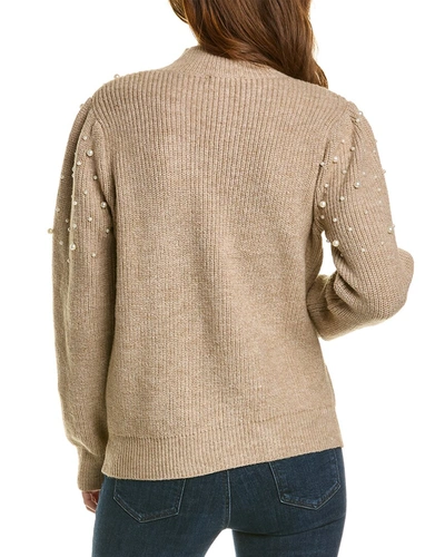 Shop Anna Kay Pearl Bead Wool-blend Sweater In Brown