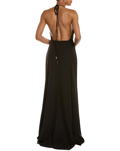 Shop Halston Lacey Gown In Black