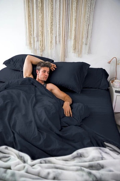 Pg Goods Pillow Guy Luxe Soft 'n Smooth Tencel® Lyocell Sheet Set In Dark Navy