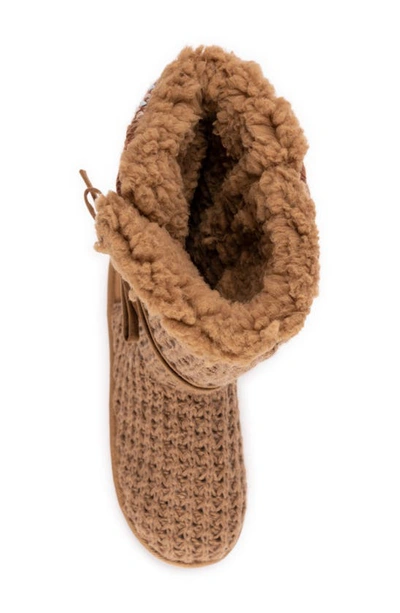 Muk Luks Clementine Faux Fur Boot In Camel Plaid