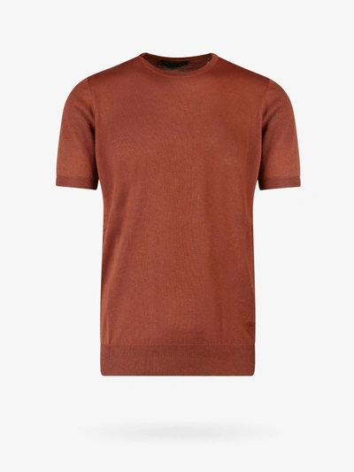 Shop Corneliani T-shirt In Brown