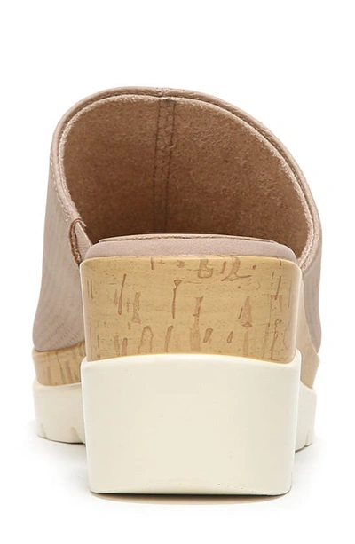 Natural Soul Goodtimes Platform Wedge Slide Sandal In Light Taupe Synthetic