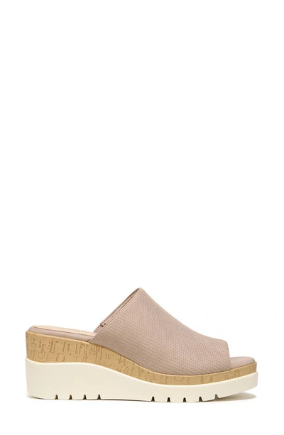 Natural Soul Goodtimes Platform Wedge Slide Sandal In Light Taupe Synthetic