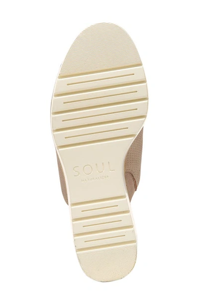 Natural Soul Goodtimes Platform Wedge Slide Sandal In Light Taupe Synthetic