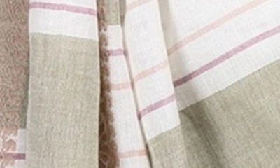 Saachi Color Block Stripe Scarf In White Multi