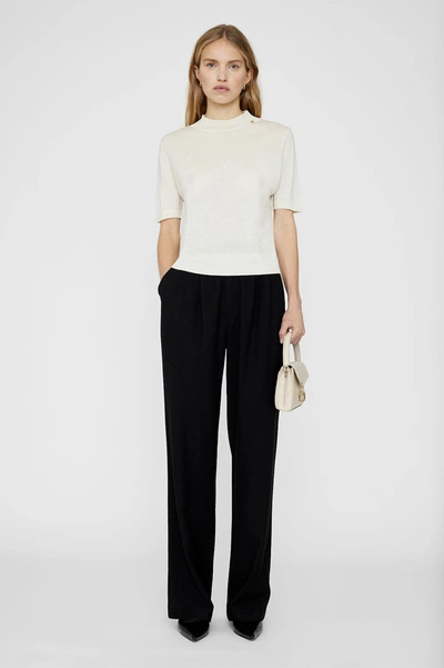 Anine Bing Monique Short-sleeved T-shirt In Ivory