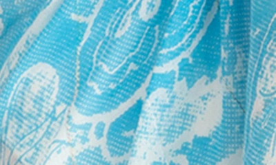 Shop Saachi Misty Mixed Border Scarf In Turquoise