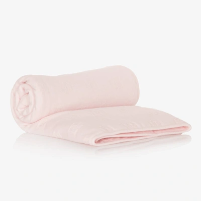 Shop Dolce & Gabbana Baby Girls Pink Logo Blanket (78cm)