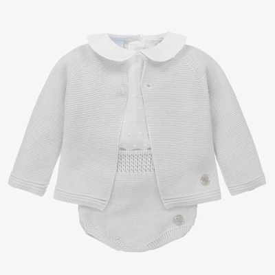 Shop Artesania Granlei Grey Knitted Baby Shorts Set