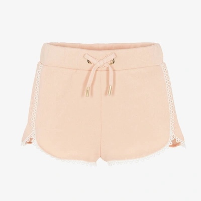 Shop Chloé Girls Pink Cotton Shorts