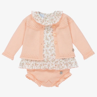 Shop Artesania Granlei Baby Girls Pink Floral 3 Piece Shorts Set