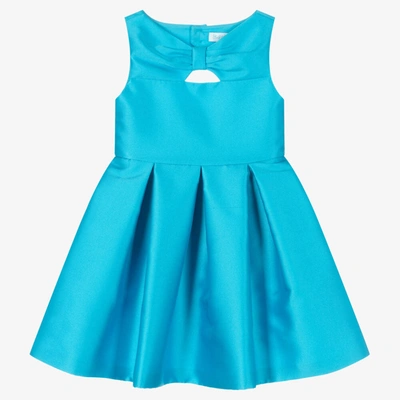 Shop Abel & Lula Girls Blue Satin Pleated Dress