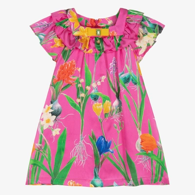 Shop Eirene Girls Pink Liberty Floral Print Silk Dress
