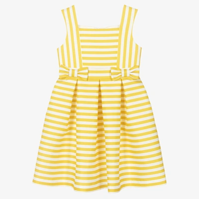 Shop Mama Luma Girls Yellow Stripe Satin Dress