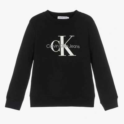 Shop Calvin Klein Jeans Est.1978 Black Cotton Logo Sweatshirt