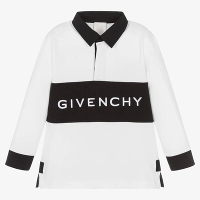 Shop Givenchy Boys White & Black Rugby Shirt