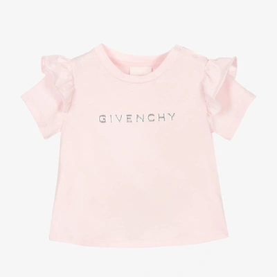 Shop Givenchy Girls Pink Logo T-shirt