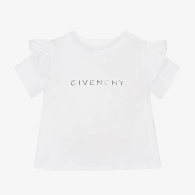 Shop Givenchy Girls White Logo T-shirt