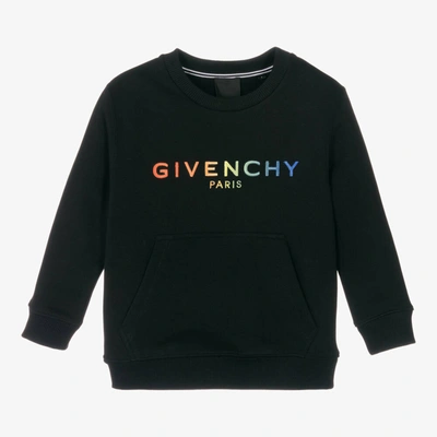 Shop Givenchy Boys Black Multi Colour Logo Sweatshirt