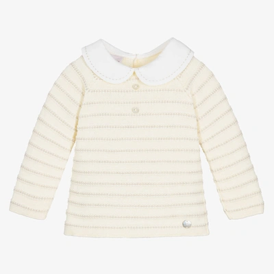 Shop Paz Rodriguez Baby Boys Yellow Knitted Sweater
