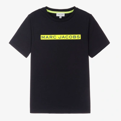 Shop Marc Jacobs Teen Boys Navy Blue Cotton Logo T-shirt