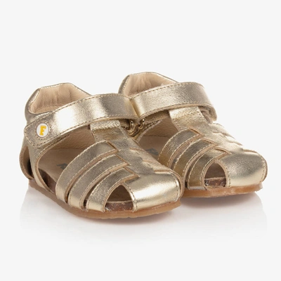 Falcotto By Naturino Kids' Girls Gold Leather Sandals | ModeSens