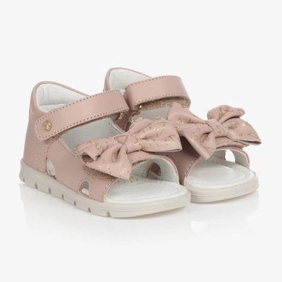 Falcotto By Naturino Kids' Girls Pink Bow Leather Sandals | ModeSens