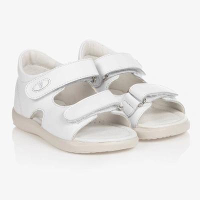 Shop Falcotto By Naturino Girls White Leather Sandals