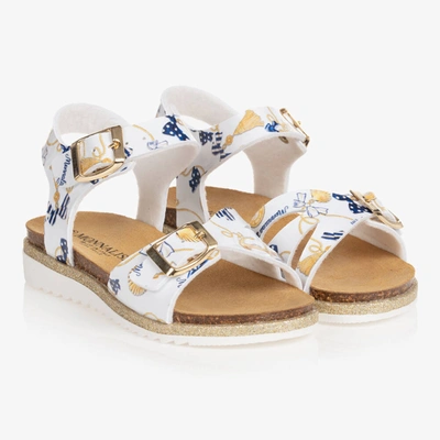 Shop Monnalisa Girls White Nautical Sandals