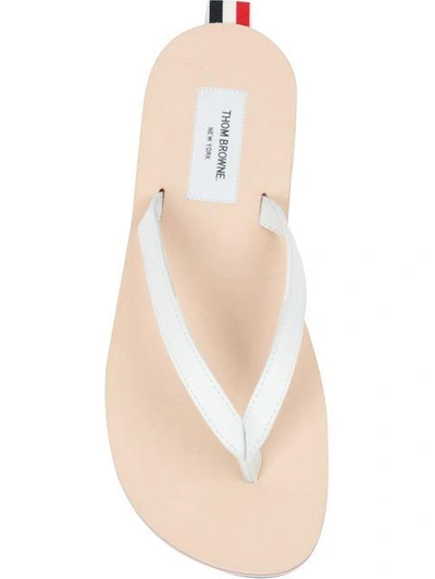 Shop Thom Browne Striped Sole Flip Flops