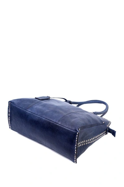Shop Old Trend Soul Stud Leather Satchel Bag In Navy