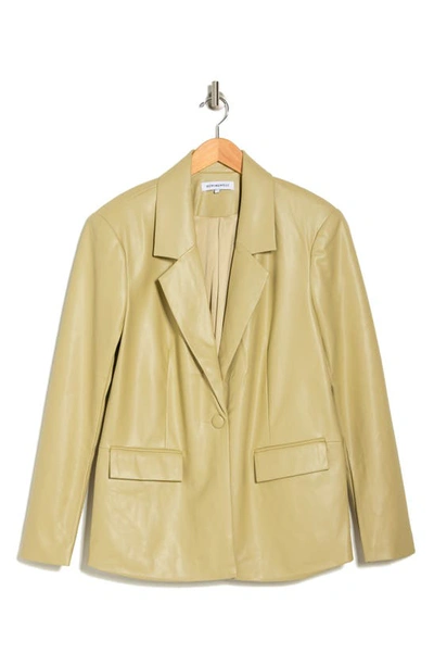 Shop Weworewhat Faux Leather Blazer In Oat