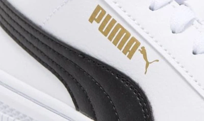 Shop Puma Smash V3 Platform Sneaker In White-black-gold