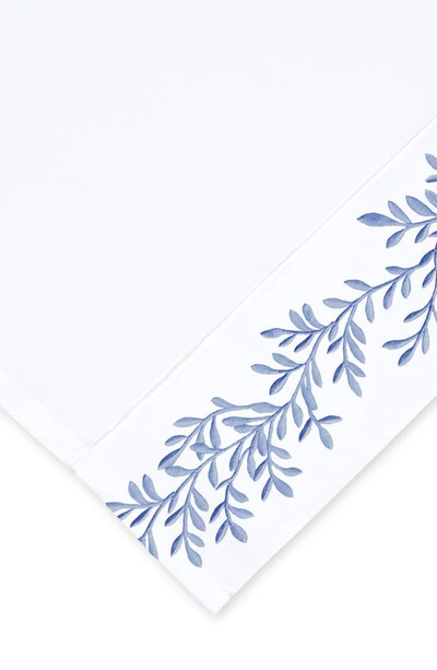 Shop Melange Home Floral Leaf Embroidered 600 Thread Count 100% Cotton Sheets In Blue