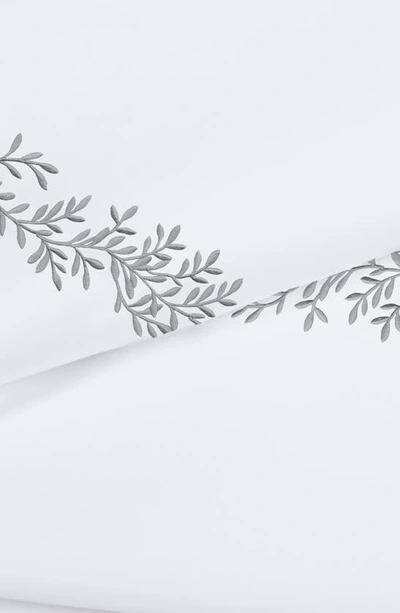Melange Home Floral Leaf Embroidered 600 Thread Count 100% Cotton Sheets In Grey
