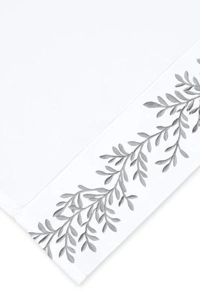 Melange Home Floral Leaf Embroidered 600 Thread Count 100% Cotton Sheets In Grey