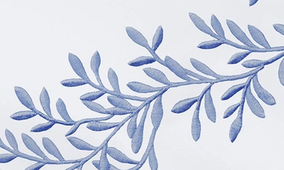 Shop Melange Home Floral Leaf Embroidered 600 Thread Count 100% Cotton Sheets In Blue
