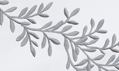 Melange Home Floral Leaf Embroidered 600 Thread Count 100% Cotton Sheets In Grey