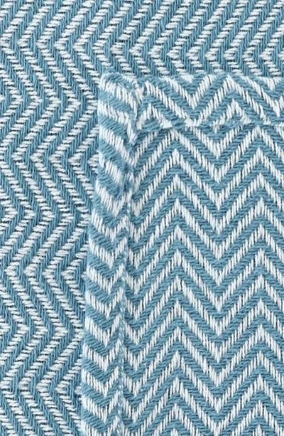 Shop Melange Home Cotton Herringbone Blanket In Blue