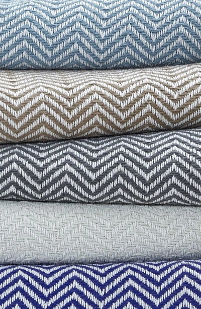 Shop Melange Home Cotton Herringbone Blanket In Light Grey