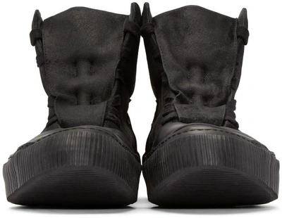 Shop Boris Bidjan Saberi Black Leather Bamba 1 High-top Sneakers