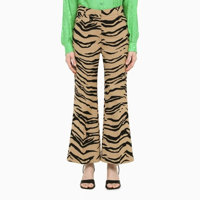 Shop Stella Mccartney | Zebra Print Beige Trousers