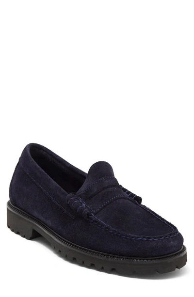 Shop Bass Larson Lug Sole Loafer In Navy
