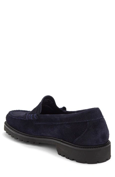 Shop Bass Larson Lug Sole Loafer In Navy