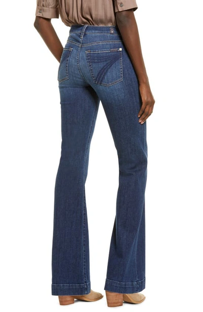 7 For All Mankind Frayed Faded Low-rise Bootcut Jeans In Nordica