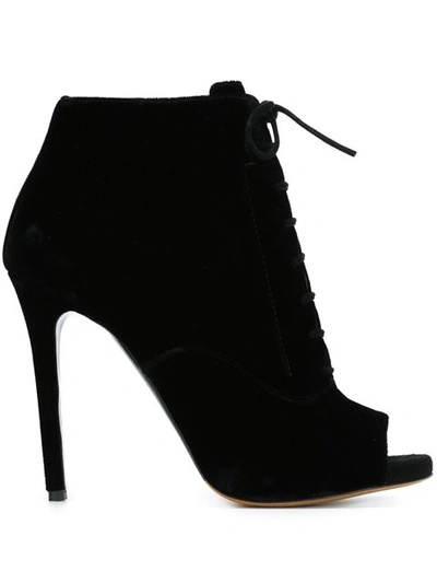 Tabitha Simmons Woman Pace Lace-up Velvet Ankle Boots Black