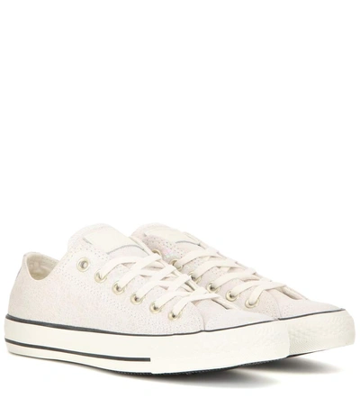Converse Chuck Taylor All Star Ox Iridescent Suede Sneakers In Off White
