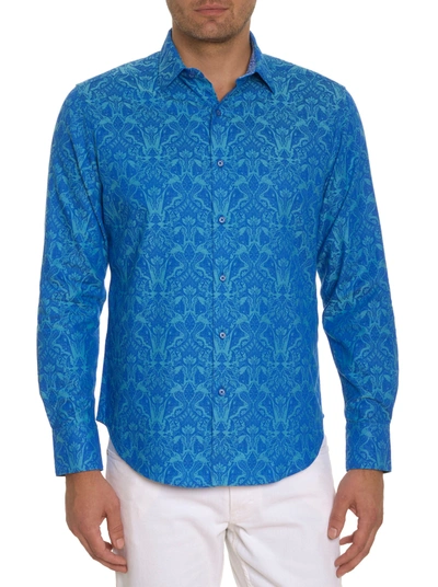 Shop Robert Graham Highland Long Sleeve Button Down Shirt In Bright Blue