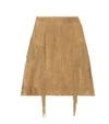 SAINT LAURENT FRINGED SUEDE MINISKIRT,P00171184