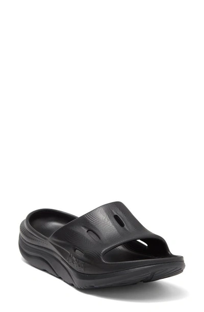 Shop Hoka Gender Inclusive Ora Recovery Slide 3 Sandal In Black/ Black